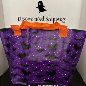 IKEA The Bats Are Back! Small Hostagille Tote Bag 10 x 7 x 10 Purple Blk Orange